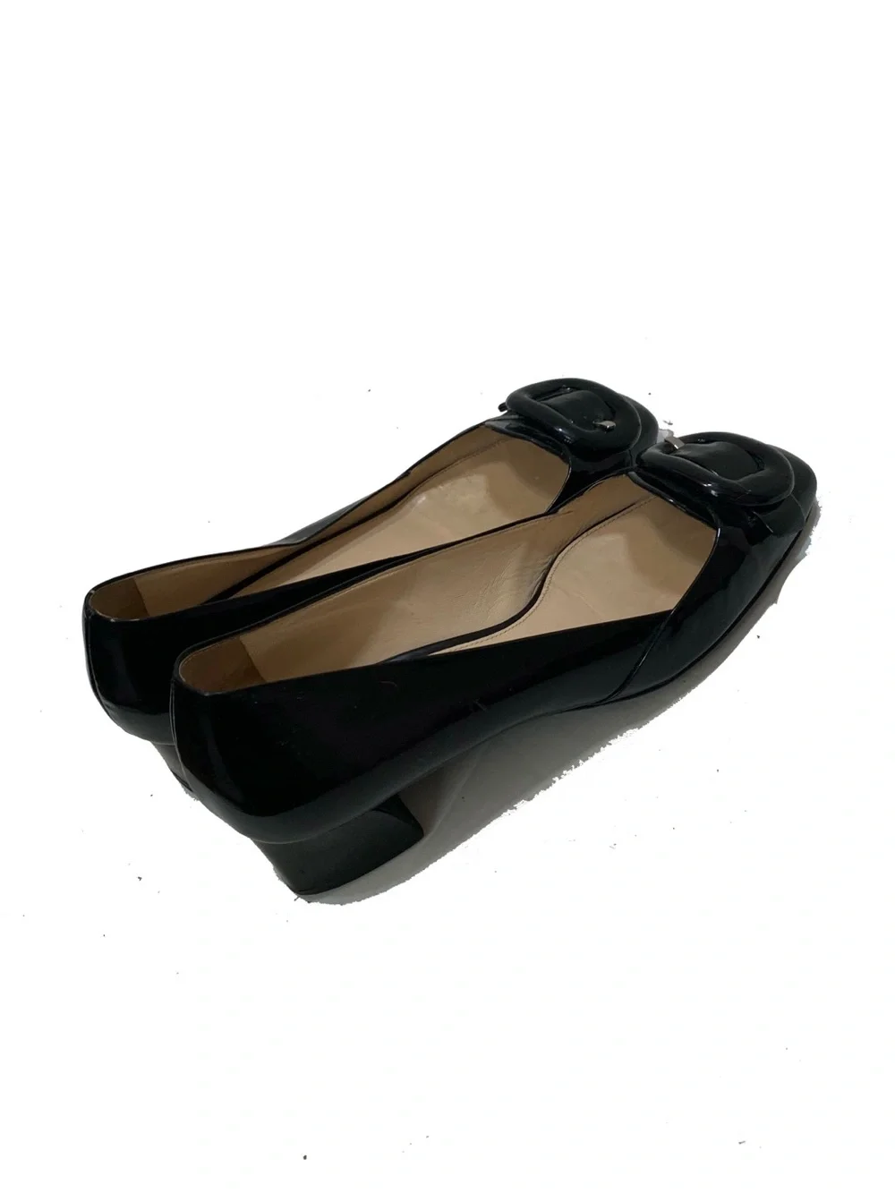 Prada Black Patent Leather Square-Toe shoes